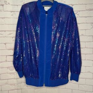 Vintage 80's Brenda‎ Goode Sequence Bomber Jacket Shoulder Pads